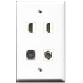 thumbnail image 1 of Ultra Spec Cables 2 Port HDMI 1 Port Coax Cable TV- F-Type 1 Port Toslink Wall Plate, 1 of 1