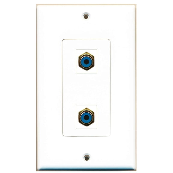 Ultra Spec Cables 2 Port Rca Blue Wall Plate DecorZ