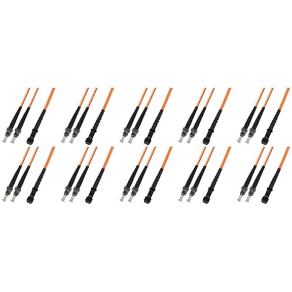 Ultra Spec Cables 20M Multimode Duplex Fiber Optic Cable (50/125) - ST to MTRJ (10 Pack)