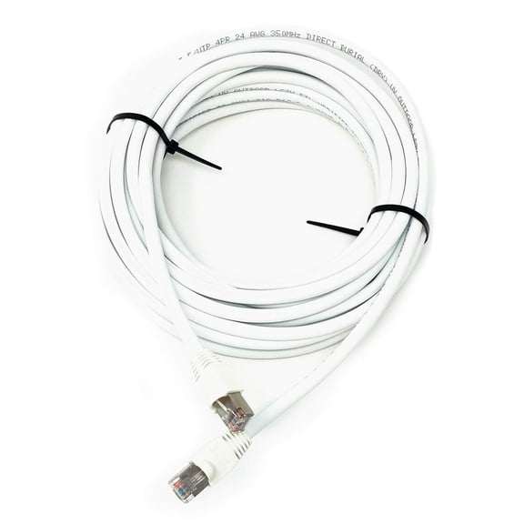 Ultra Spec Cables 30ft Cat5e Outdoor Waterproof Ethernet Cable Direct Burial Shielded (Pure Copper), White