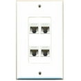 thumbnail image 1 of Ultra Spec Cables 4 Port Cat5e Ethernet RJ45 Wall Plate DecorZ, 1 of 1