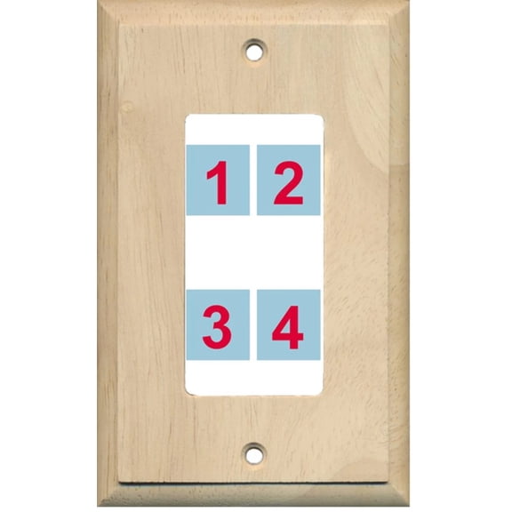Ultra Spec Cables 4 Port Custom Keystone Wall Plate Unfinished Wood - Inner