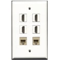 thumbnail image 1 of Ultra Spec Cables 4 Port HDMI 2 Phone Wall Plate w/Female/Female Jacks, 1 of 1
