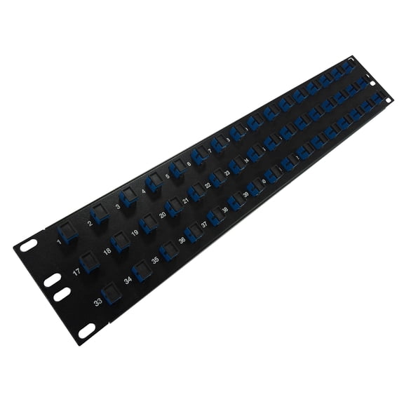 Ultra Spec Cables 48 Port SC Fiber Patch Panel Singlemode (Blue Couplers) (Loaded 2u) 19"