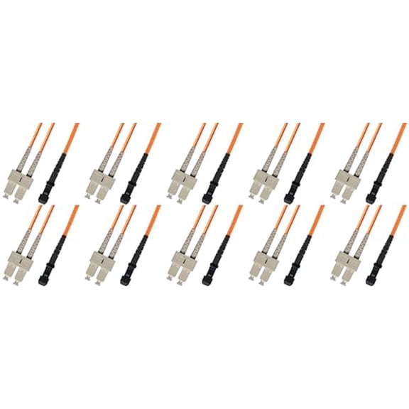 Ultra Spec Cables 50M Multimode Duplex Fiber Optic Cable (50/125) - SC to MTRJ (10 Pack)
