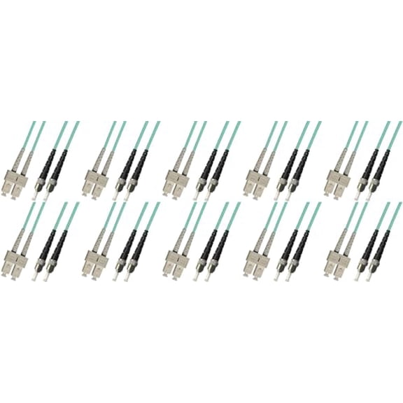 Ultra Spec Cables 5M Multimode Duplex 10 Gigabit Fiber Optic Cable (50/125) - SC to ST (10 Pack)
