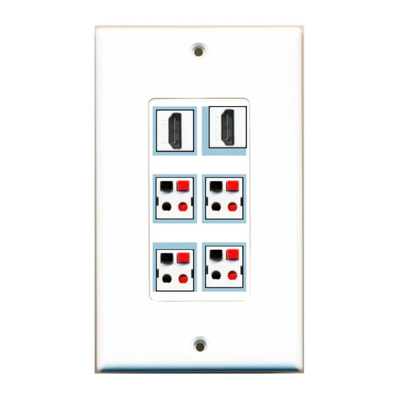 Ultra Spec Cables 6 Port Custom Keystone Wall Plate DecorZ