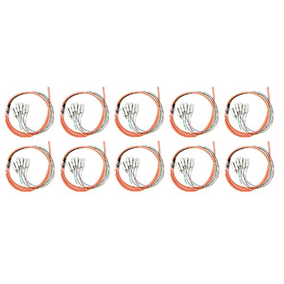 Ultra Spec Cables 6 Strand Multimode OM1 62.5/125 SC-UPC Fiber Pigtail, 1 Meter - 10 Pack for Splice