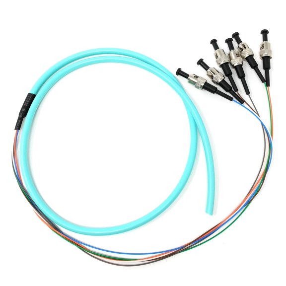 Ultra Spec Cables 6 Strand Multimode OM3 50/125 ST-UPC Fiber Pigtail, 1 Meter for Splice