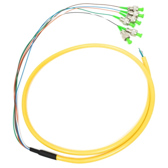 Ultra Spec Cables 6 Strand Singlemode 9/125 FC-APC Fiber Pigtail, 1 Meter for Splice