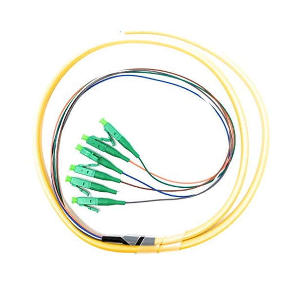 Ultra Spec Cables 6 Strand Singlemode 9/125 LC-APC Fiber Pigtail, 1 Meter for Splice