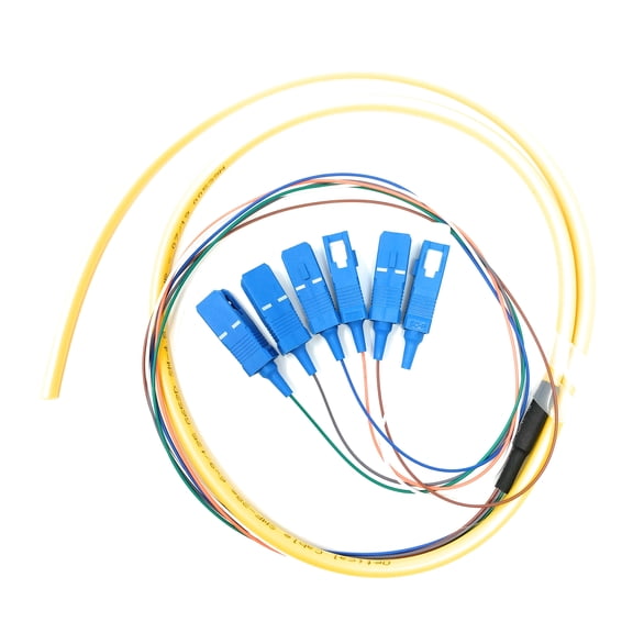 Ultra Spec Cables 6 Strand Singlemode 9/125 SC-UPC Fiber Pigtail, 1 Meter
