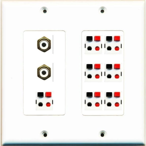 Ultra Spec Cables 7 Speaker 2 RCA Wall Plate