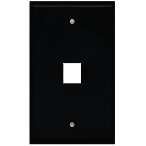 Ultra Spec Cables Black Custom Wall Plate with 1 Keystone Port