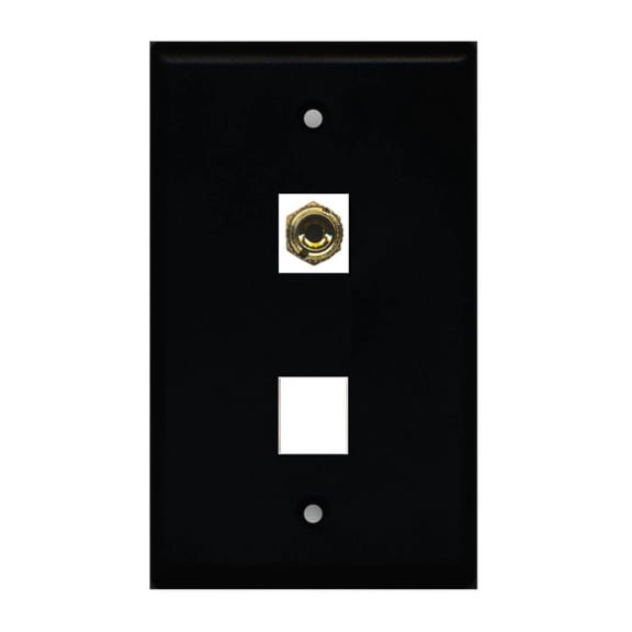 Ultra Spec Cables Black Custom Wall Plate with up to 2 Keystone Ports