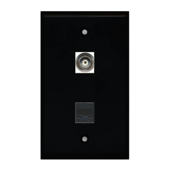 Ultra Spec Cables Black Custom Wall Plate with up to 2 Keystone Ports