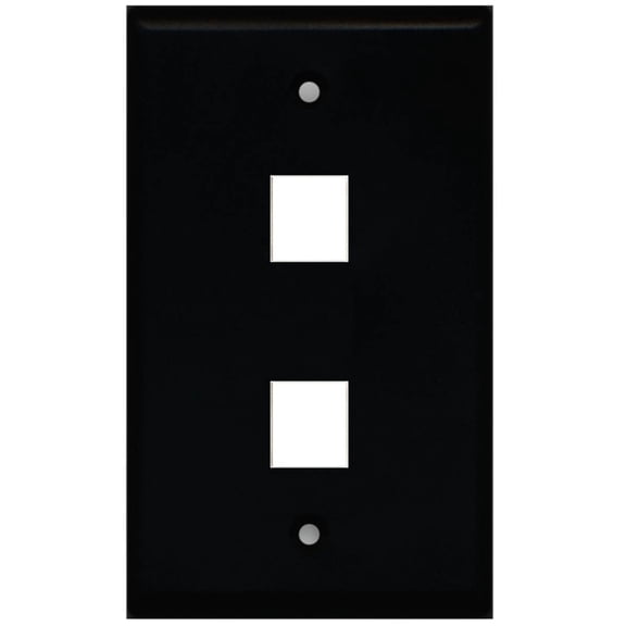 Ultra Spec Cables Black Custom Wall Plate with up to 2 Keystone Ports