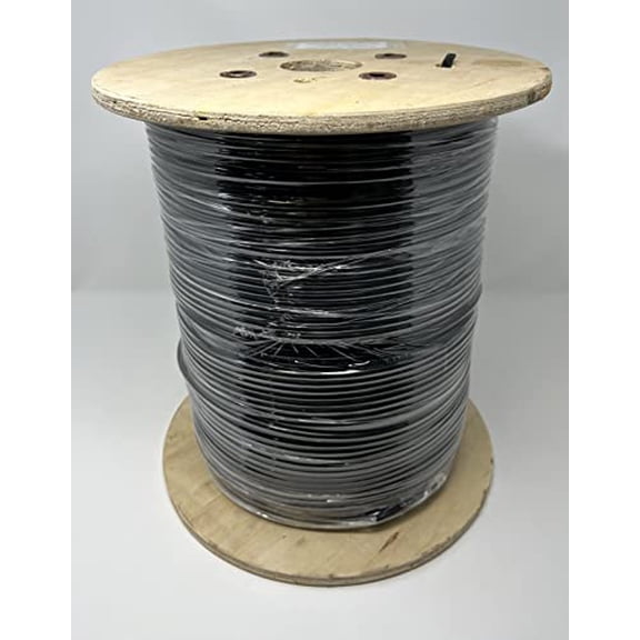 Ultra Spec Cables - Cat5E Outdoor Waterproof Ethernet Direct Burial Bulk Cable Shielded Solid (Pure Copper) Rugged Black Jacket (no Ends) - 1000FT