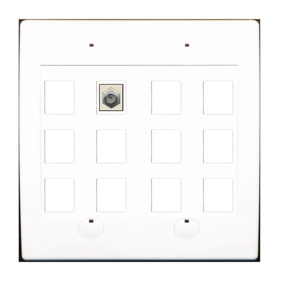 Ultra Spec Cables Custom Wall Plate White with up to 12 Keystone Ports