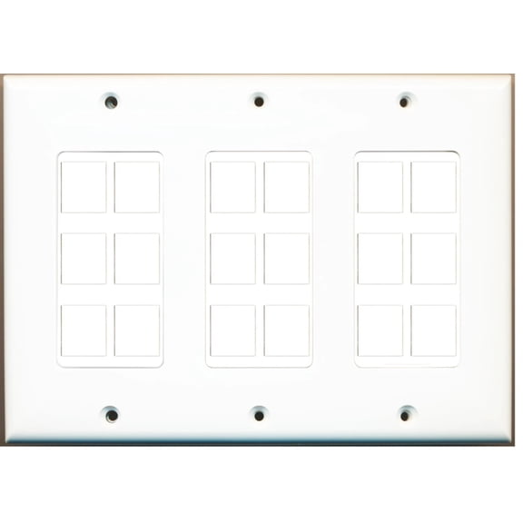 Ultra Spec Cables Custom Wall Plate White with up to 18 Keystone Ports