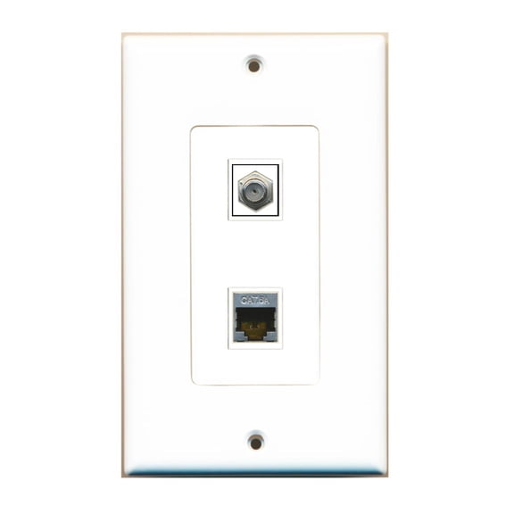 Ultra Spec Cables Custom Wall Plate White with up to 2 Keystone Ports