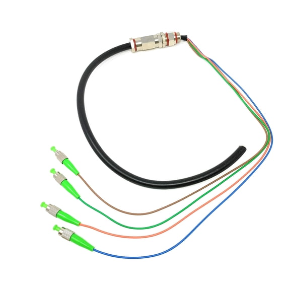 Ultra Spec Cables - FC/APC (4 Strand) Singlemode (9/125) Fiber Optic Waterproof Armored Splice Pigtail - 10M