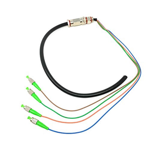 Ultra Spec Cables - FC/APC (4 Strand) Singlemode (9/125) Fiber Optic Waterproof Armored Splice Pigtail - 5M