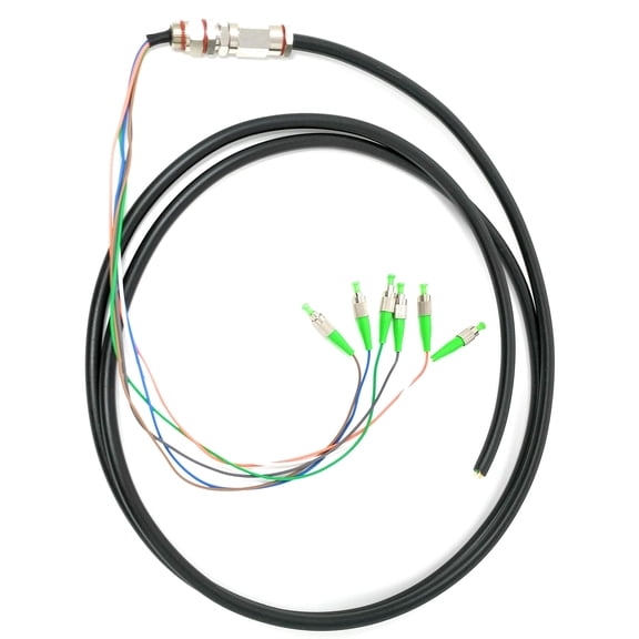 Ultra Spec Cables - FC/APC (6 Strand) Singlemode (9/125) Fiber Optic Waterproof Armored Splice Pigtail - 10M