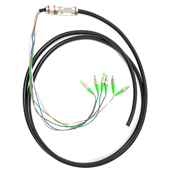 Ultra Spec Cables - FC/APC (6 Strand) Singlemode (9/125) Fiber Optic Waterproof Armored Splice Pigtail - 3M