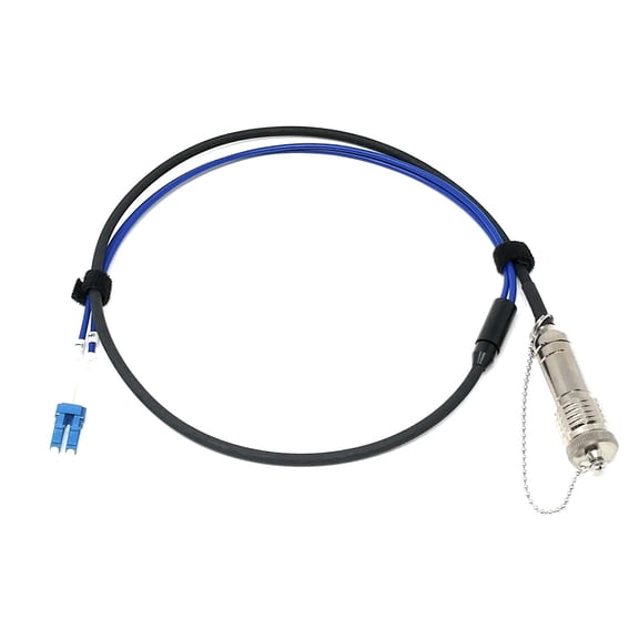 Ultra Spec Cables FTTA Outdoor Rated Screw-type Stainless Steel Plug to LC-UPC Singlemode Duplex TPU Cable - 10 Meter