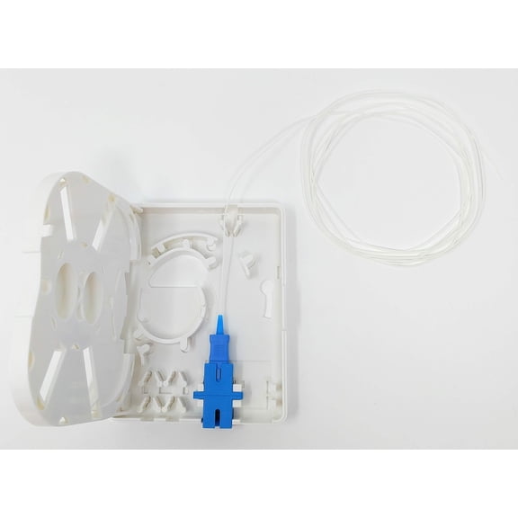 Ultra Spec Cables FTTH 1 Port SC-UPC Fiber Termination Box Kit (Includes 1 x SC-UPC Simplex Coupler and 1 x 1 Meter SC-UPC 900um Pigtail) for Splice