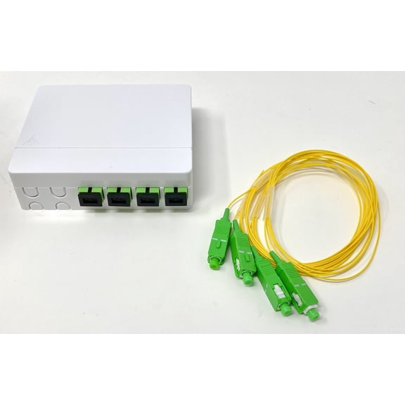 Ultra Spec Cables FTTH 4 Port SC-APC Fiber Termination Kit (Includes 4 x SC-APC Simplex Couplers and 4 x 1 Meter SC-APC Pigtails)