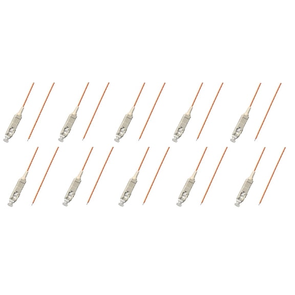 Ultra Spec Cables Fiber Optic Pigtail SC Multimode Simplex 1M (62.5/125) 3.0mm - 10 Pack for Splice