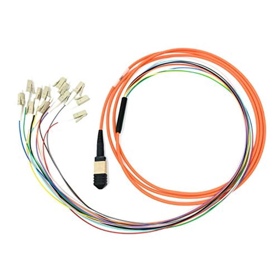 Ultra Spec Cables Multimode OM1 MPO Female to 12 x LC-UPC Simplex Fanout Cable, 2 Meter