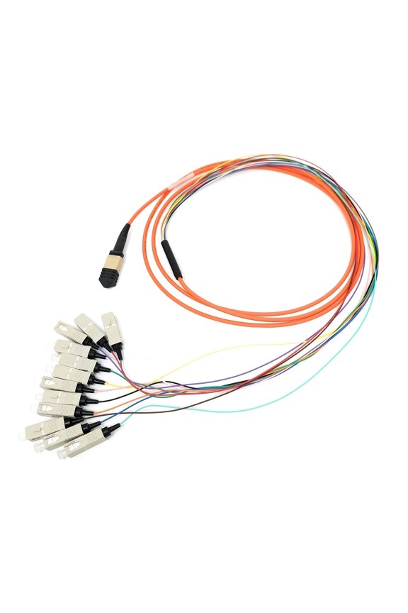 Ultra Spec Cables Multimode OM1 MPO Female to 12 x SC-UPC Simplex Fanout Cable, 1 Meter