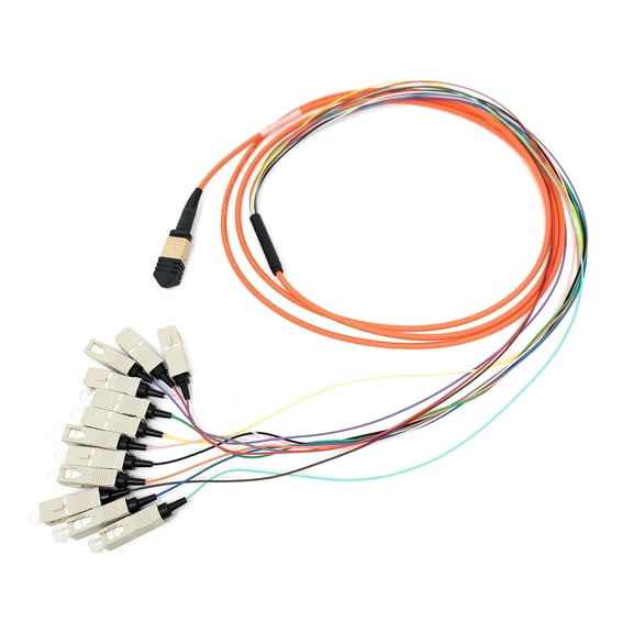 Ultra Spec Cables Multimode OM1 MPO Female to 12 x SC-UPC Simplex Fanout Cable, 30 Meter