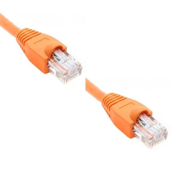 Ultra Spec Cables Pack of 2 - Orange 1FT Cat6 Ethernet Network Cable LAN Internet Patch Cord RJ45 Gigabit