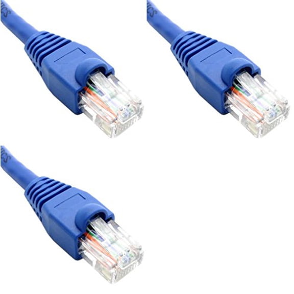 Ultra Spec Cables Pack of 3 - Blue 1FT Cat6 Ethernet Network Cable LAN Internet Patch Cord RJ45 Gigabit