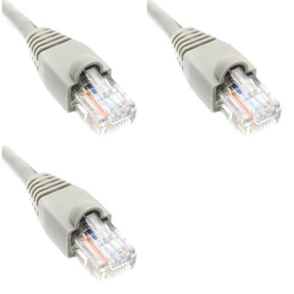 Ultra Spec Cables Pack of 3 - Gray 1FT Cat6 Ethernet Network Cable LAN Internet Patch Cord RJ45 Gigabit