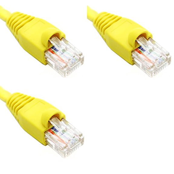 Ultra Spec Cables Pack of 3 - Yellow 1FT Cat6 Ethernet Network Cable LAN Internet Patch Cord RJ45 Gigabit