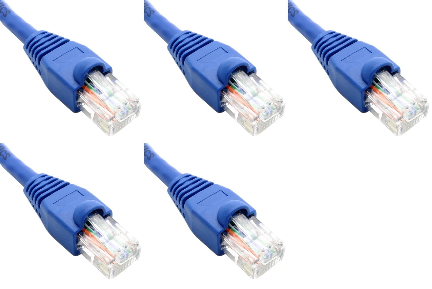 Ultra Spec Cables Pack of 5 - Blue 1FT Cat6 Ethernet Network Cable LAN ...
