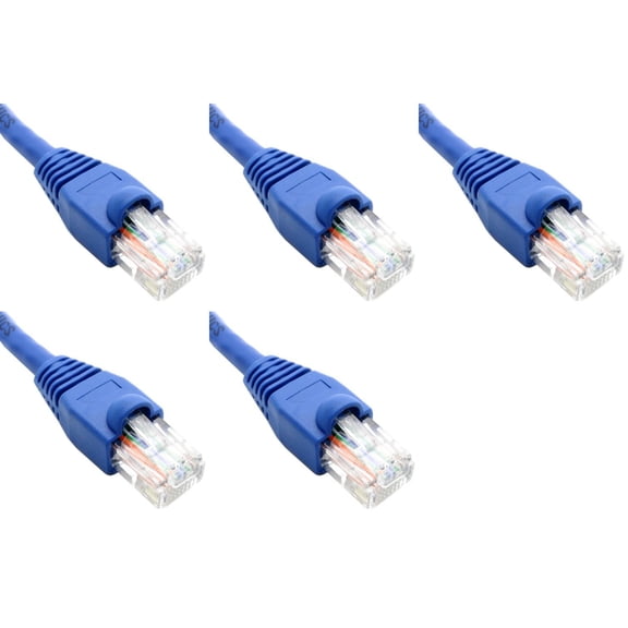 Ultra Spec Cables Pack of 5 - Blue 1FT Cat6 Ethernet Network Cable LAN Internet Patch Cord RJ45 Gigabit