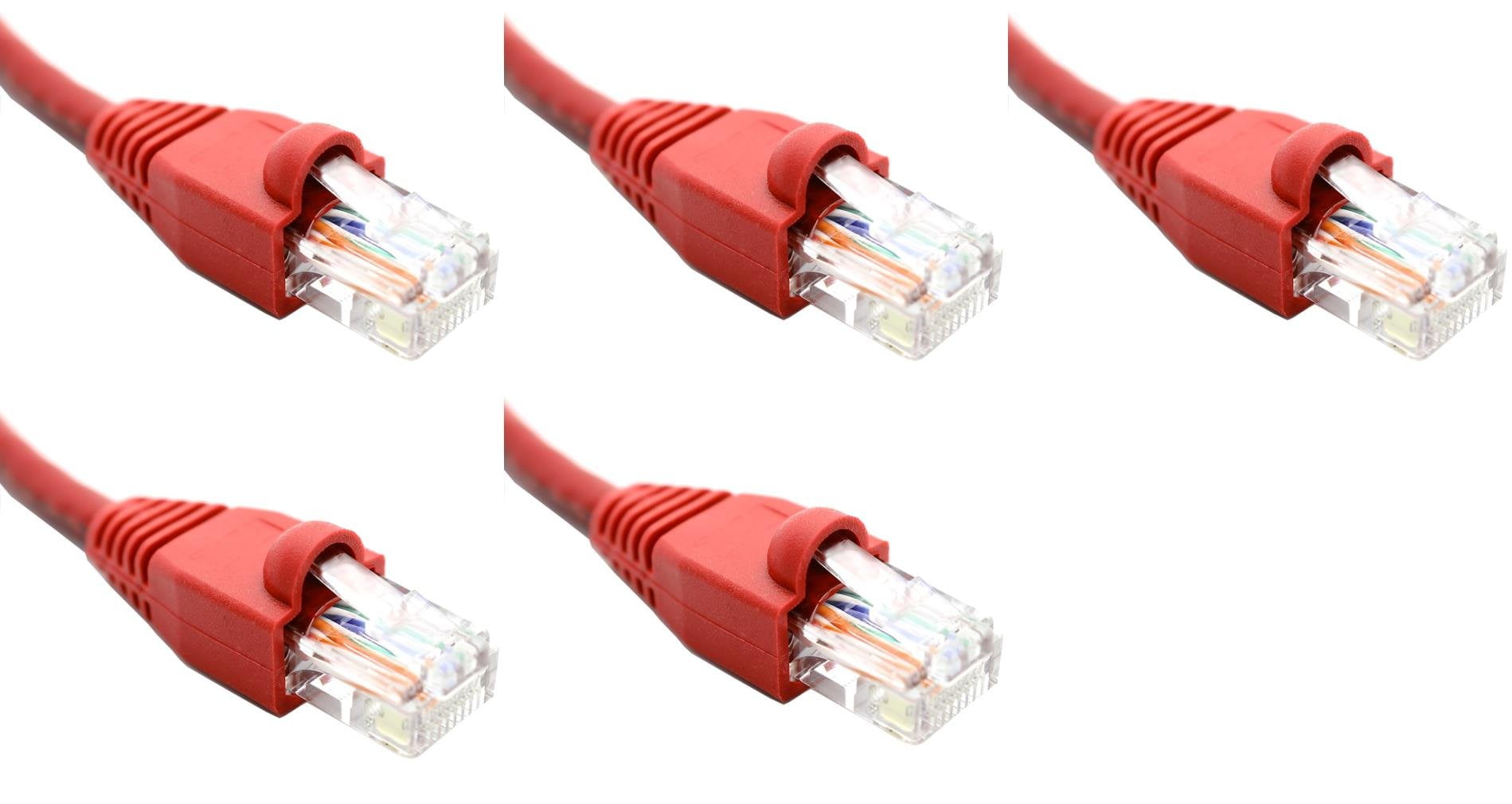Ultra Spec Cables Pack of 5 - Red 1FT Cat6 Ethernet Network Cable LAN ...