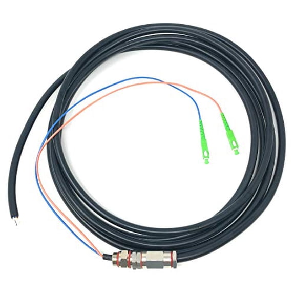 Ultra Spec Cables - SC/APC (2 Strand) Singlemode (9/125) Fiber Optic Waterproof Armored Splice Pigtail - 1M