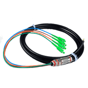 Ultra Spec Cables - SC/APC 4 Strand Singlemode 9/125 Fiber Optic Waterproof Armored Splice Pigtail - 5M