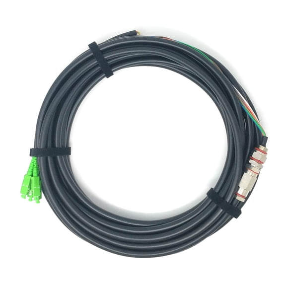 Ultra Spec Cables - SC/APC (6 Strand) Singlemode (9/125) Fiber Optic Waterproof Armored Splice Pigtail - 10M