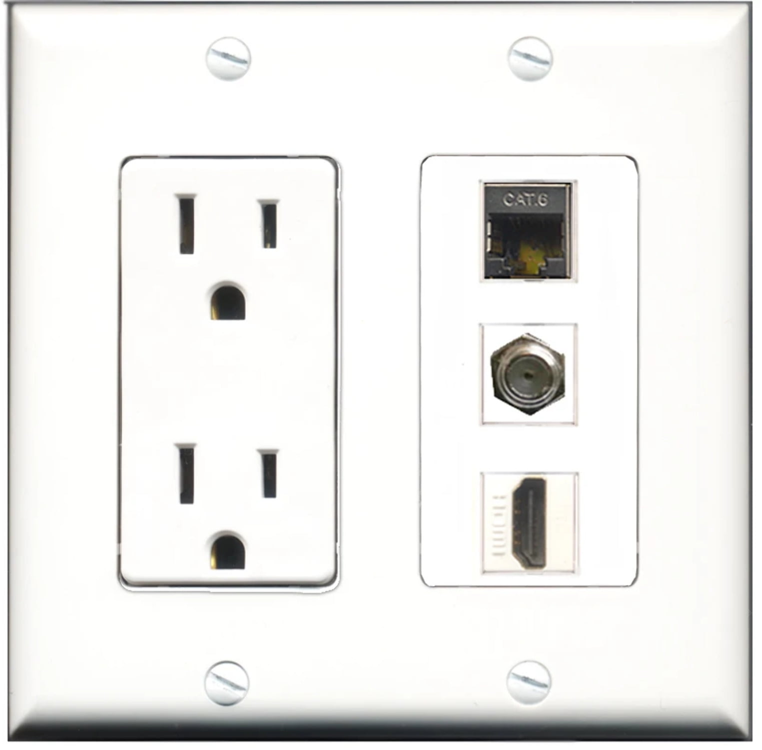 Ultra Spec Cables Shielded Outlet 3 Ports - HDMI+Coax+Cat6