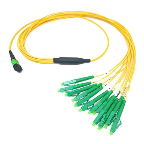 Ultra Spec Cables Singlemode MPO Female APC to 12 x LC-APC Simplex Breakout Cable, 15 Meter