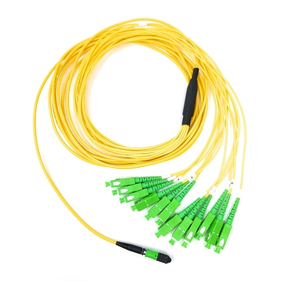 Ultra Spec Cables Singlemode MPO Female APC to 12 x SC-APC Simplex Breakout Cable, 1 Meter