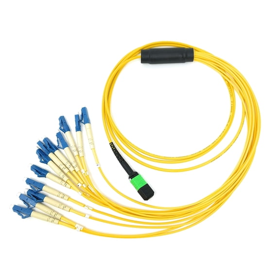 Ultra Spec Cables Singlemode MPO Male APC to 12 x LC-UPC Simplex Breakout Cable, 10 Meter